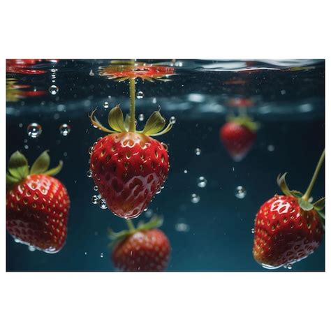 Premium Photo Cinematic Illustration Of A Strawberry Falling Into The