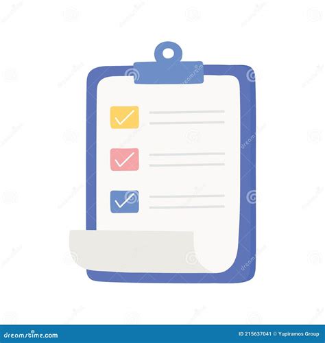 Check Mark Clipboard Stock Vector Illustration Of Approval 215637041