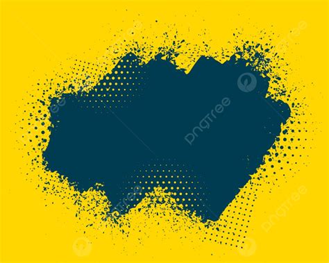 Abstract Grunge Texture On Yellow Background Stroke Yellow Halftone