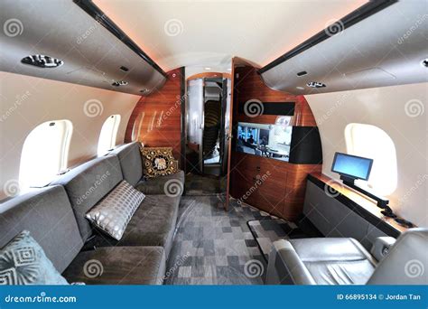 Interior Of Bombardier Q400 Nextgen Turboprop Plane At Singapore ...