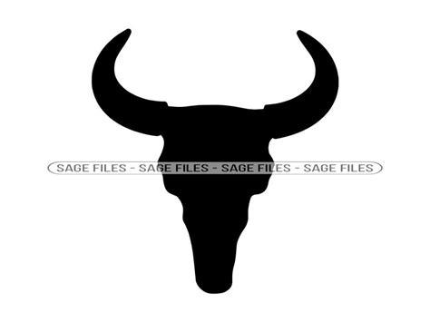 Bison Skull Silhouette Svg Cow Skull Svg Cattle Skull Svg Bison Skull Clipart Files For