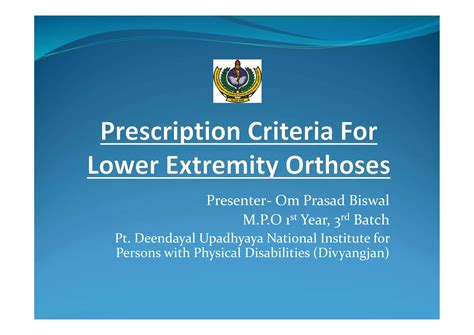 Assessment Of Lower Extermity For Prescription Of Orthoses PPT