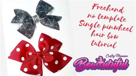 Freehand No Template Single Pinwheel Hair Bow Tutorial For Beginners