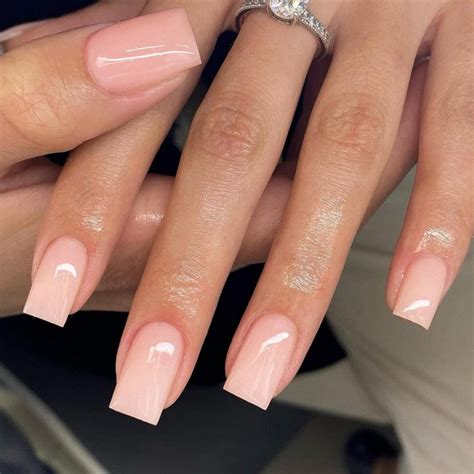 Baby Pink Nails Pres Ons Press On Nails Medium Square Glue On Nails