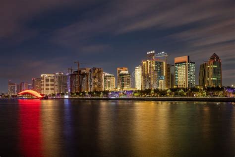 Beautiful Lusail Skyline View From Lusail Marina Editorial Stock Photo