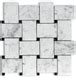 Carrara Bianco Honed 2x3 Wide Basketweave Black Dot