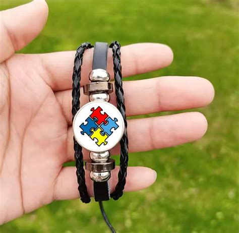 Pulseiras De M E De Autista E Autismo Em Couro Sint Tico Loja Mundo