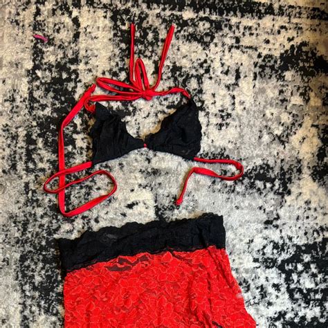 TWO PIECE Bikini Top Sexy Long Bottom Skirt Black Depop