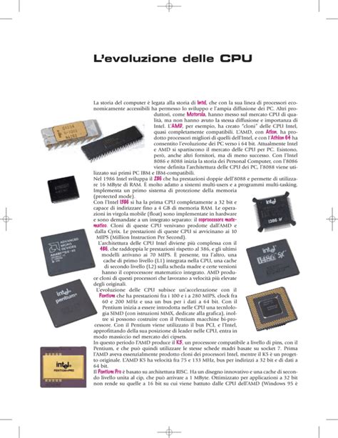 L`evoluzione Delle Cpu