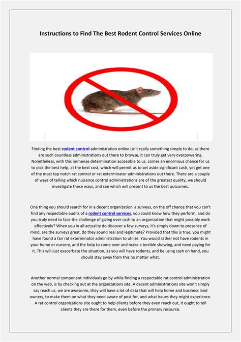 Ppt Instructions To Find The Best Rodent Control Service Online