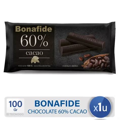 Barra De Chocolate Amargo Bonafide Cacao G