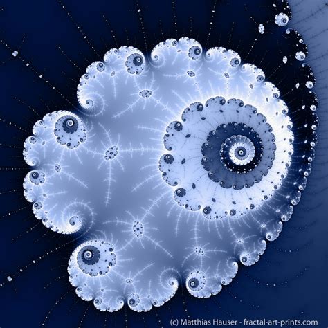 Blue colored Fractal Spiral | Fractal Art Prints 