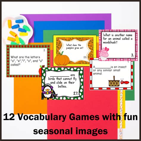 Thematic Vocabulary Word Games for the Whole Year - Dynamic Learning