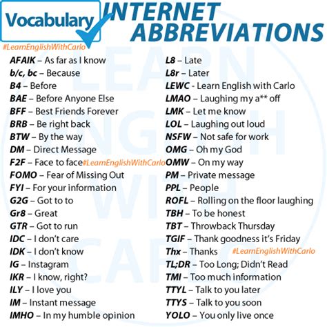 Common Internet Abbreviations English Grammar Here 498