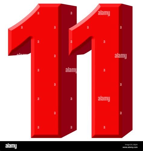 Numeral 11, eleven, isolated on white background, 3d render Stock Photo ... 