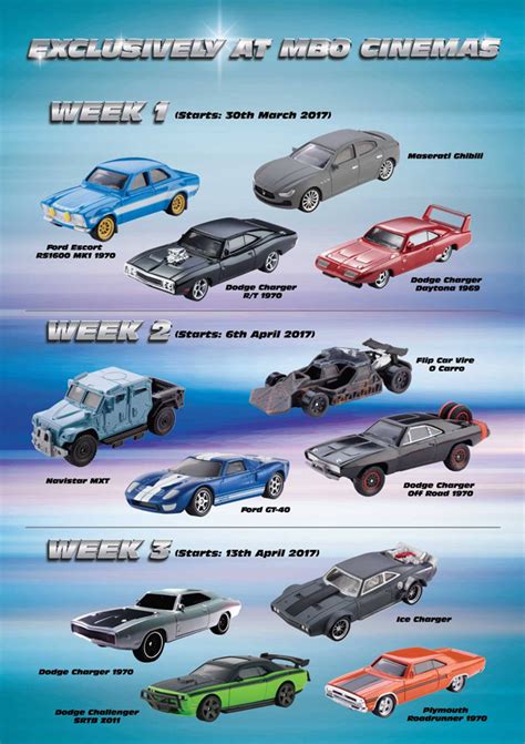 Fast Furious 8 Combo Hot Wheels Promotion At MBO Cinemas