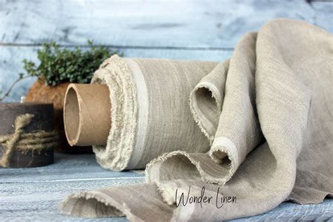 Natural Linen Fabric 100 Soft Washed Flax By Yard Or Meter Etsy