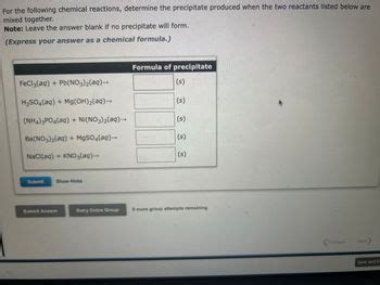 Answered For The Following Chemical Reactions Bartleby