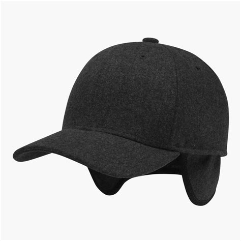 Кепка бейсболка мужская зимняя с ушками INAL blank XXL / 61-62 Черный ...