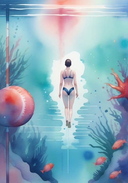 Premium Photo A Woman In A Bikini Swims In The Water Surrounded By Corals