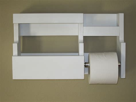 Toilet paper holder with magazine rack and cell phone by WoodHound