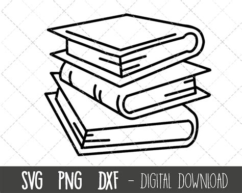 Book Stack Svg, Books Clipart, Books Svg, School Svg, School Clipart ...