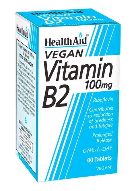 Health Aid Vitamin B2 Riboflavin 60 Tabs Natural Health Products