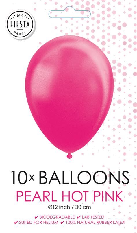 Festlige Hot Pink Balloner I Perlemor 10 Stk