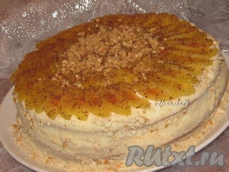 Торт с консервированными персиками и творожным кремом: 14 фото в рецепте