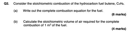 Solved Q2 Consider The Stoichiometric Combustion Of The Chegg