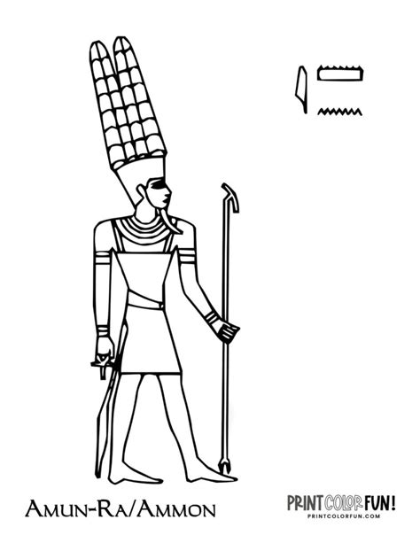 16 Ancient Egyptian Gods And Goddesses Coloring Page Printables