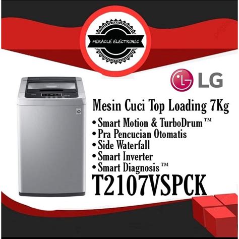 Jual LG T2107VSPCK Mesin Cuci Top Loading 7kg Smart Inverter Indonesia