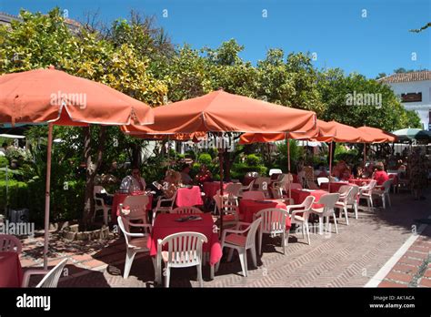 Pavement Cafe In The Plaza De Los Naranjos Casco Antiguo Old Town