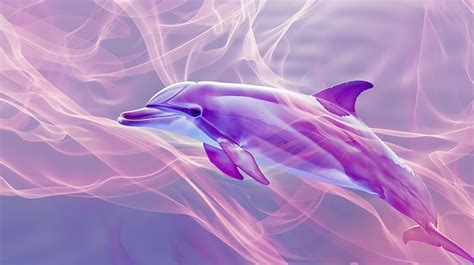 A dolphin with purple and pink stripes and a purple dolphin in the ...