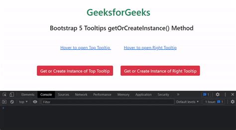 Bootstrap Tooltips Getorcreateinstance Method Geeksforgeeks