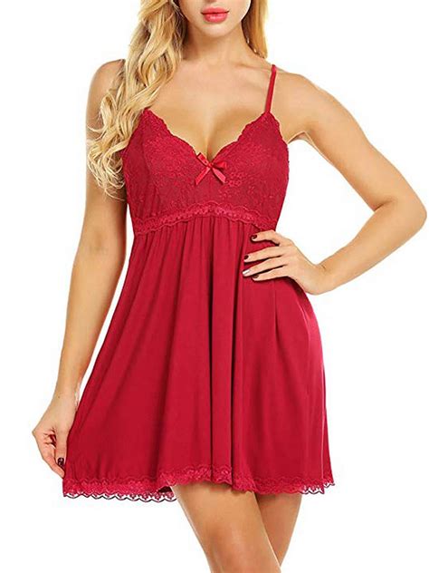 DYMADE Women S Plus Size Sexy Lace Lingerie Sleepwear Dress Babydoll