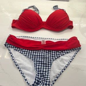 No Brand Swim No Brand Red White Blue Bikini Padded Top Padding Does Not Come Out Poshmark