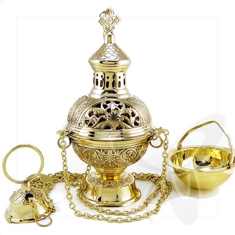 Handmade Censer Set Brass church incense burner thurible altar ...