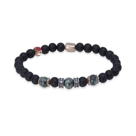 Pulsera Platadepalo De Plata Y Onix Mate B D T S Joyeria Saterra