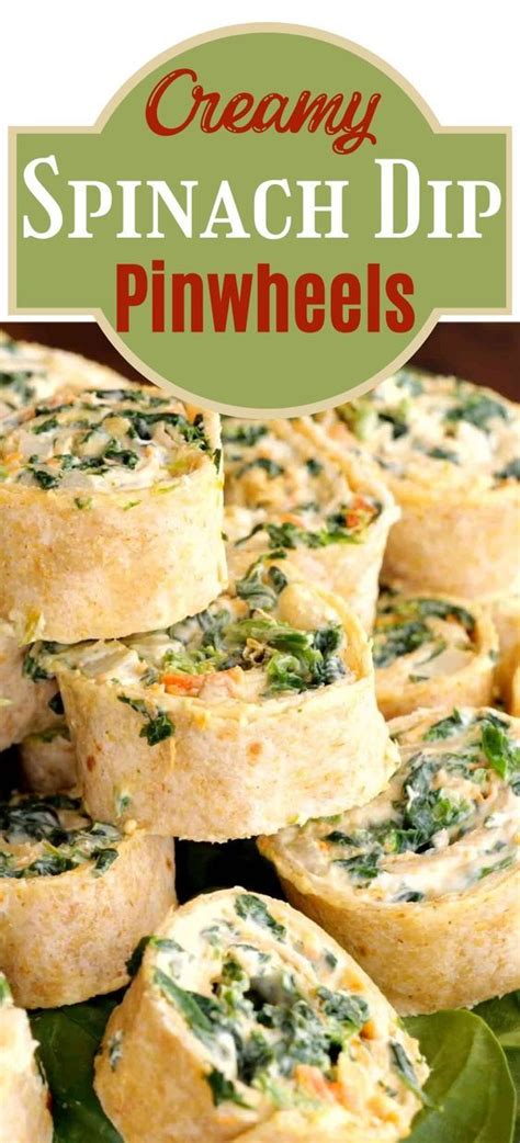 Spinach Dip Pinwheels Served Cold Mighty Mrs Super Easy Recipes