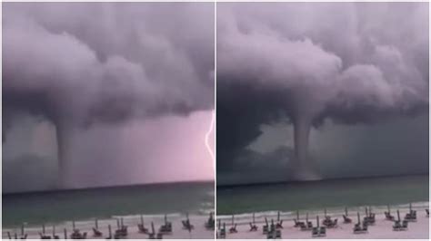 Enorme tromba marina sorprende a bañistas en una playa de Florida