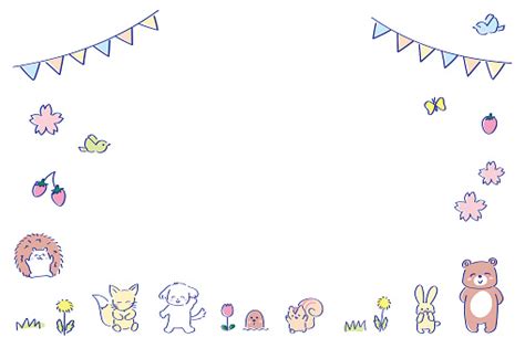 cute spring animal frame school entrance kindergarten entrance