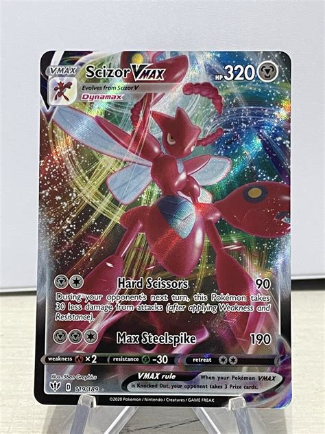 Pok Mon Tcg Scizor Vmax Darkness Ablaze Holo Ultra Rare Ebay