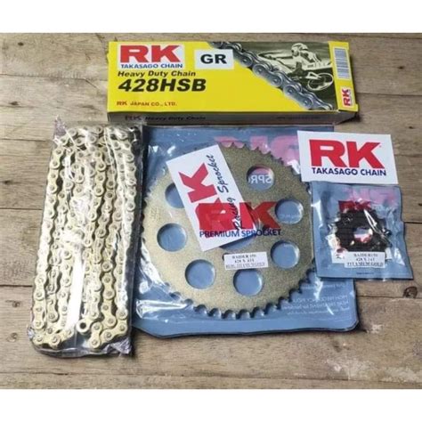 Rk Titanium Gold Chain Set For Raider 150 First Gen And Raider 150 New