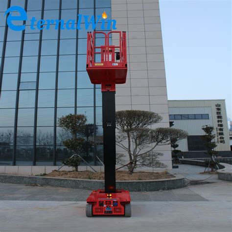 Hydraulic Aluminum Alloy Aerial Work Platform Single Mast Vertical Lift