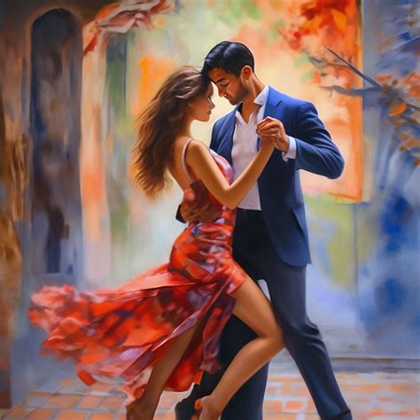 «Красивая молодая пара танцует танго …» — создано в Шедевруме