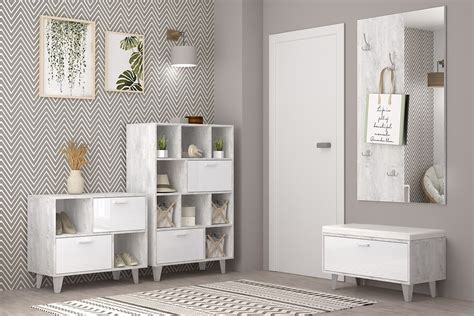 Комод Эго К-1 2-ящика (на ножках) Бетон светлый/Белый глянец купить в ...