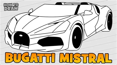 How To Draw Bugatti Mistral Roadster W Youtube