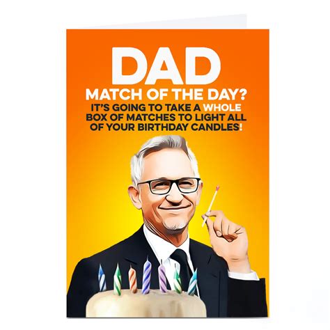 Buy Personalised Pg Quips Birthday Card Match Of The Day Dad For Gbp