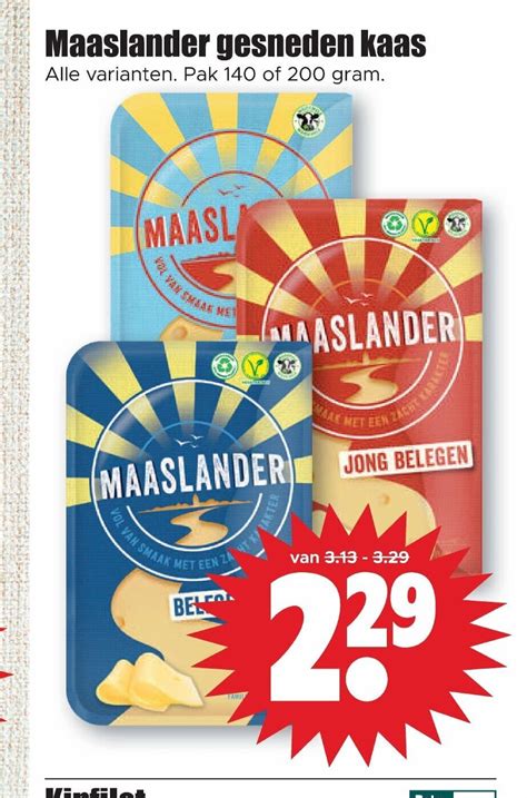 Maaslander Gesneden Kaas Of Gram Aanbieding Bij Dirk